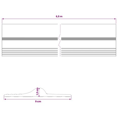 Drempelprofiel voor garagedeurZwart en Geel 12 x 90 mm 6,5 m PVC 8