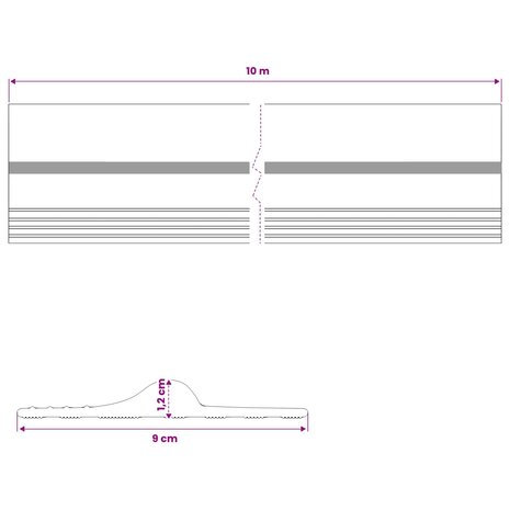 Drempelprofiel voor garagedeurZwart en Geel 12 x 90 mm 10 m PVC 8