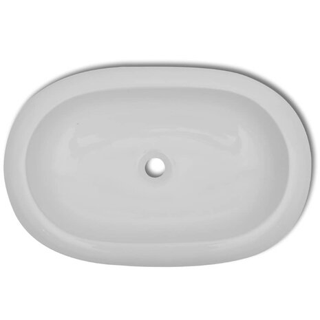 Luxe keramische wasbak ovaal 63 x 42 cm (wit) 3