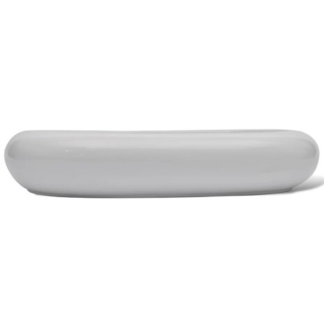 Luxe keramische wasbak ovaal 63 x 42 cm (wit) 5
