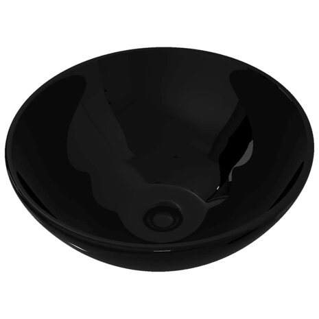 Wasbak, keramiek, rond, zwart 325 mm 2