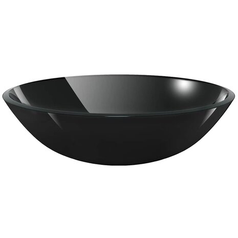 Wasbak gehard glas 42 cm zwart 2