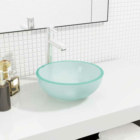Wasbak 30x12 cm gehard glas mat 1