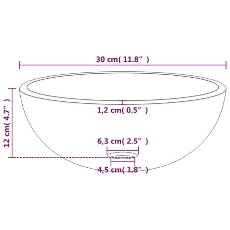 Wasbak 30x12 cm gehard glas goudkleurig 5