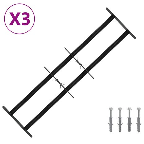 Raamhekwerk met 2 kruisregels 3 st 63-114 cm 2