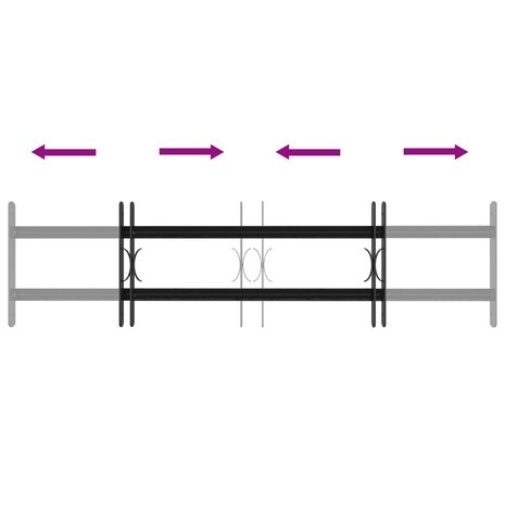 Raamhekwerk met 2 kruisregels 3 st 63-114 cm 6