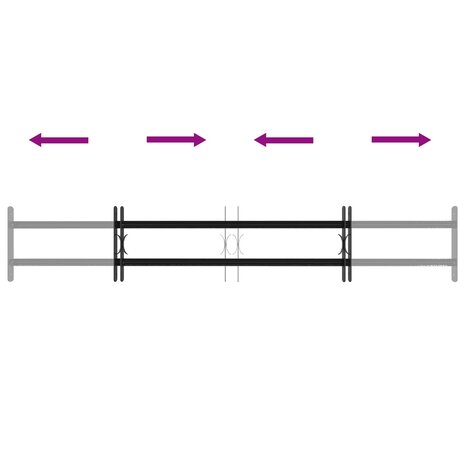 Raamhekwerk met 2 kruisregels 3 st 93-174 cm 6