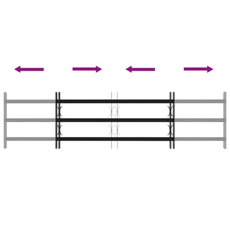 Raamhekwerk met 3 kruislijsten 3 st 6