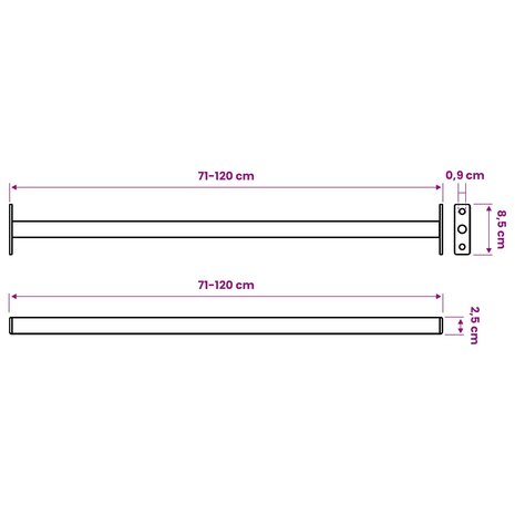 Verstelbare raamveiligheidsbalk 3 st 710 -1200 mm Staal Zwart 6