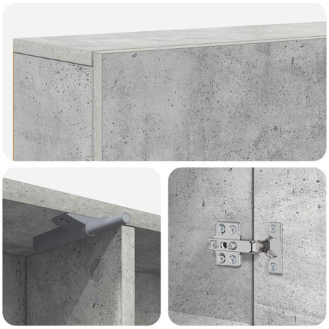 Haardombouw Betongrijs 102 x 18 x 100,5 cm Bewerkt hout 9