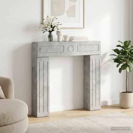 Haardombouw Betongrijs 102 x 18 x 100,5 cm Bewerkt hout 1
