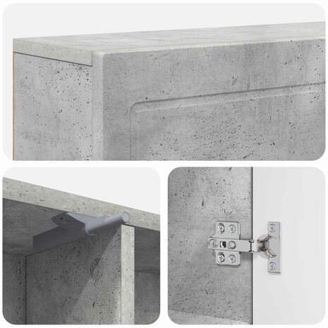 Haardombouw Betongrijs 102 x 18 x 100,5 cm Bewerkt hout 9
