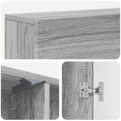 Haardombouw Grijs Sonoma 102 x 18 x 100,5 cm Bewerkt hout 9