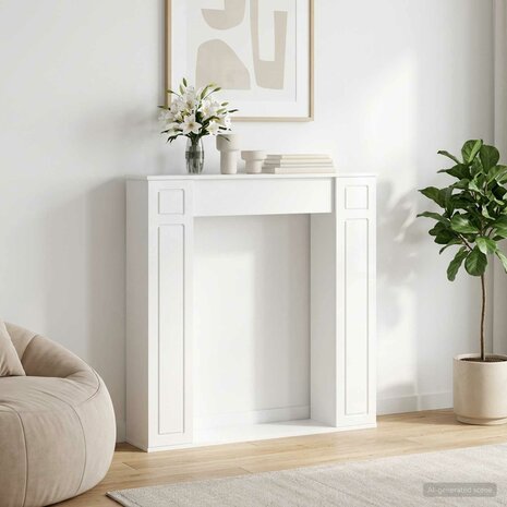 Haardombouw Hoogglans Wit 100 x 20 x 100 cm Bewerkt hout 1