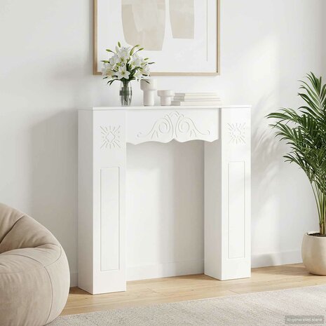 Haardombouw Hoogglans Wit 102 x 20 x 102 cm Bewerkt hout 1