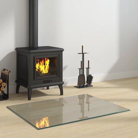 Vuurplaats Glazen Plaat Transparant 80 x 60 cm Glas 1
