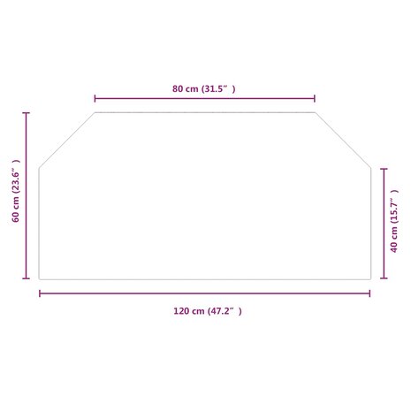Vuurplaats Glazen Plaat Doorzichtig 120 x 60 cm Glas 7