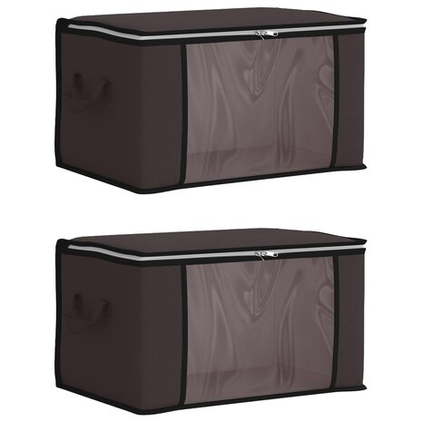 Opbergdoos met Transparante Zijraam 2 st Nonwoven stof 61,6 L 2