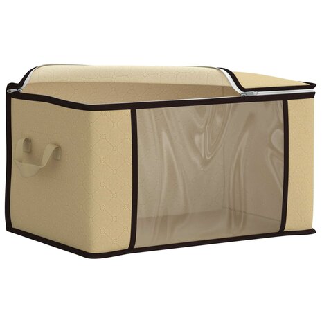 Opbergdoos met Transparante Zijraam Cr&egrave;mekleurig Nonwoven stof 4