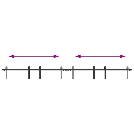 Ophangset voor schuifdeur 213 cm koolstofstaal 8