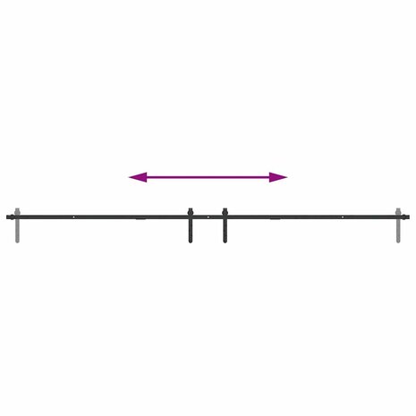Ophangset voor schuifdeur 244 cm koolstofstaal 8