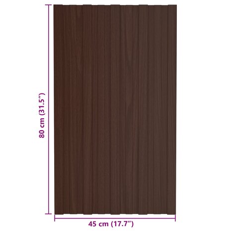 Dakpaneel 12 st Bruin 80 x 45 cm Verzinkt staal 7