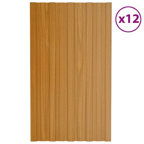 Dakpaneel 12 st Naturel 80 x 45 cm Verzinkt staal 2
