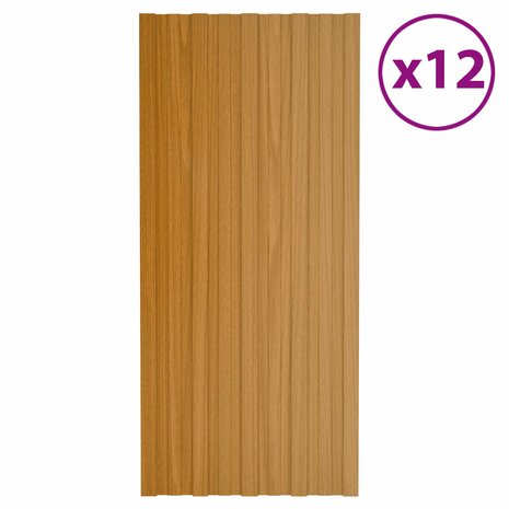 Dakpaneel 12 st Naturel 100 x 45 cm Verzinkt staal 2