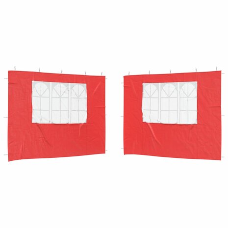 Partytent Zijwand 2 st 300 x 195 cm Rood PE en staal 2