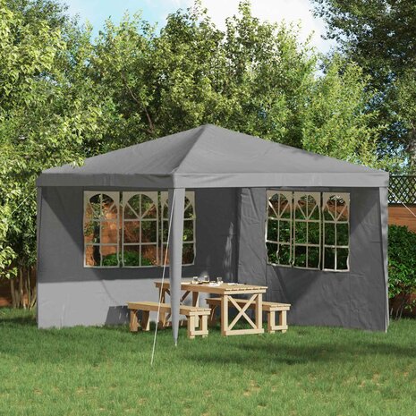 Partytent Zijwand 2 st 300 x 195 cm Lichtgrijs PE en staal 1