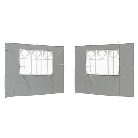 Partytent Zijwand 2 st 300 x 195 cm Lichtgrijs PE en staal 2