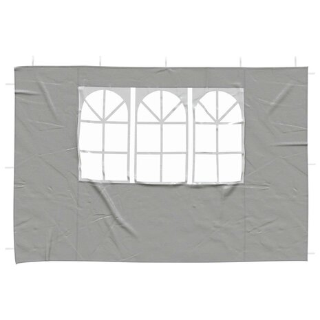 Partytent Zijwand 2 st 300 x 195 cm Lichtgrijs PE en staal 3