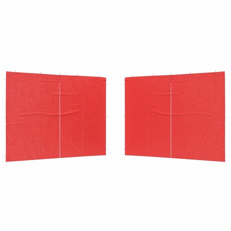 Partytent Zijwand 2 st 300 x 195 cm Rood PE en staal 2