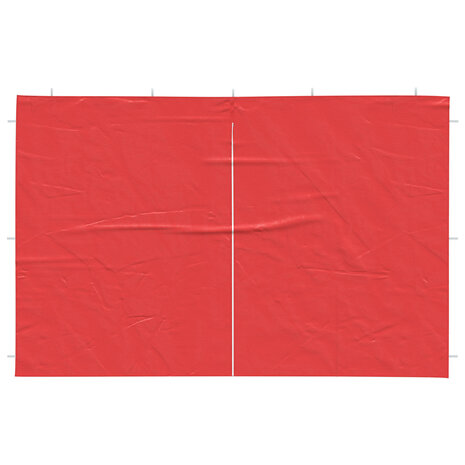 Partytent Zijwand 2 st 300 x 195 cm Rood PE en staal 3