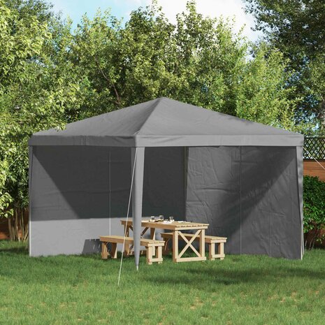 Partytent Zijwand 2 st 300 x 195 cm Lichtgrijs PE en staal 1