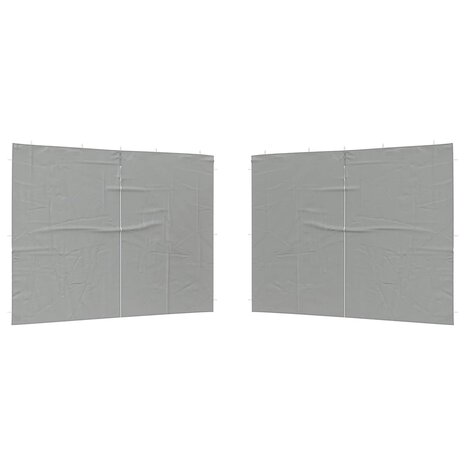 Partytent Zijwand 2 st 300 x 195 cm Lichtgrijs PE en staal 2