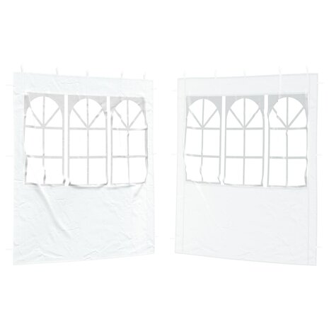 Partytent Zijwand 2 st 200 x 195 cm Wit PE en staal 2