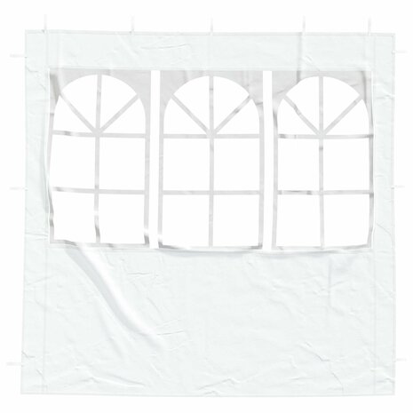 Partytent Zijwand 2 st 200 x 195 cm Wit PE en staal 3