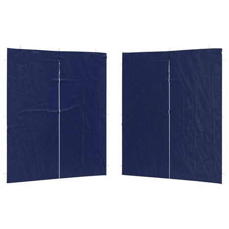 Partytent Zijwand 2 st 200 x 195 cm Blauw PE en staal 2