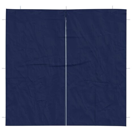 Partytent Zijwand 2 st 200 x 195 cm Blauw PE en staal 3