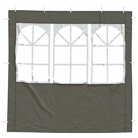 Partytent Zijwand 2 st 200 x 195 cm Antraciet PE en staal 3