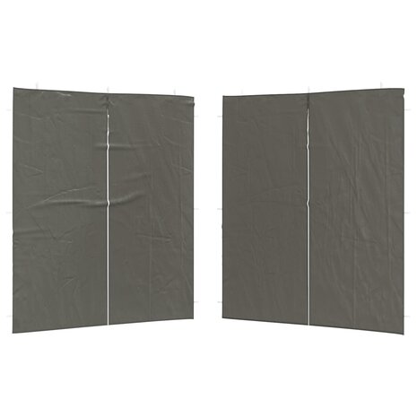 Partytent Zijwand 2 st 200 x 195 cm Antraciet PE en staal 2
