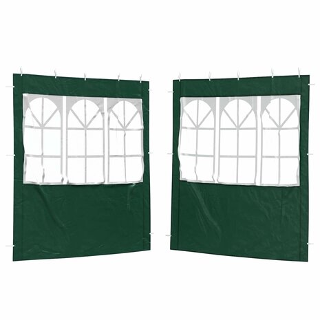 Partytent Zijwand 2 st 200 x 195 cm Groen PE en staal 2