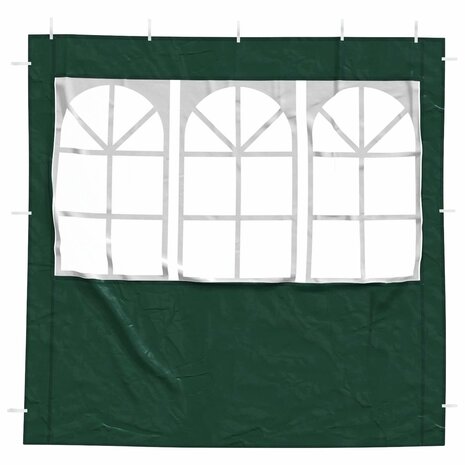 Partytent Zijwand 2 st 200 x 195 cm Groen PE en staal 3
