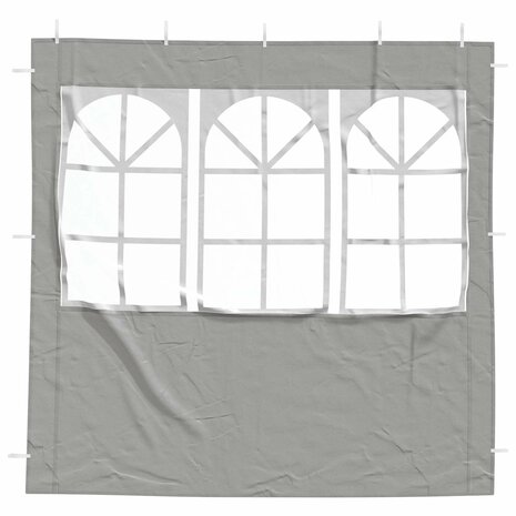 Partytent Zijwand 2 st 200 x 195 cm Lichtgrijs PE en staal 3