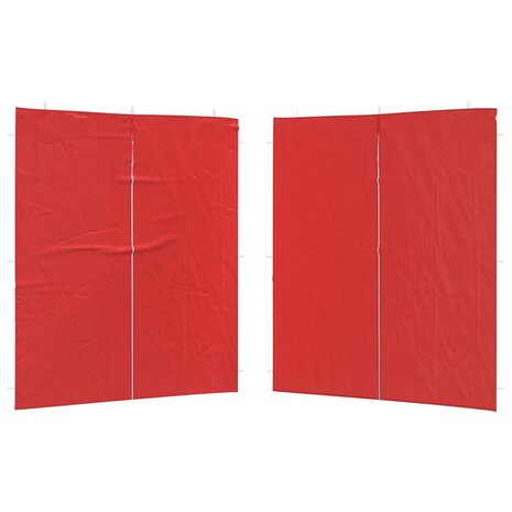 Partytent Zijwand 2 st 200 x 195 cm Rood PE en staal 2