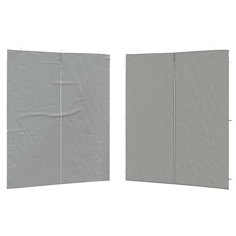 Partytent Zijwand 2 st 200 x 195 cm Lichtgrijs PE en staal 2