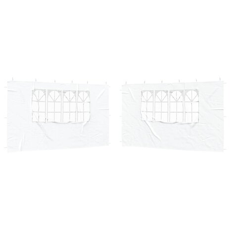 Partytent Zijwand 2 st 400 x 195 cm Wit PE en staal 2