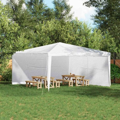 Partytent Zijwand 2 st 400 x 195 cm Wit PE en staal 1
