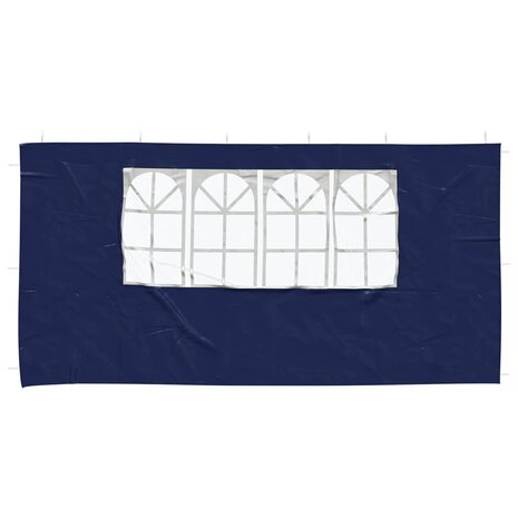 Partytent Zijwand 2 st 400 x 195 cm Blauw PE en staal 3